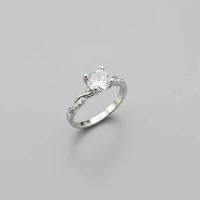 انگشتر نقره زنانه جواهری سولیتر 110028