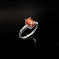 انگشتر نقره زنانه جواهری با سنگ عقیق یمن110706