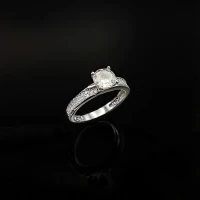 انگشتر نقره زنانه جواهری سولیتر 110012