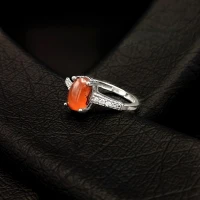 انگشتر نقره زنانه جواهری با سنگ عقیق یمن110706