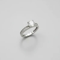 انگشتر نقره زنانه جواهری سولیتر 110012