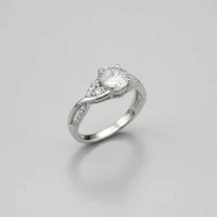 انگشتر نقره زنانه جواهری سولیتر 110071