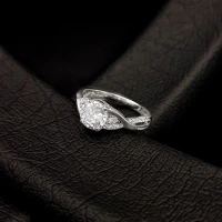 انگشتر نقره زنانه جواهری سولیتر 110071