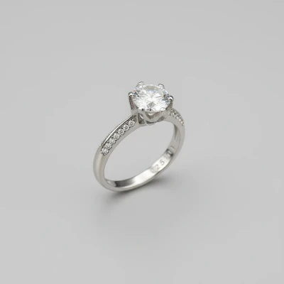 انگشتر نقره زنانه جواهری سولیتر110043