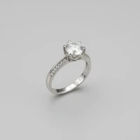 انگشتر نقره زنانه جواهری سولیتر110043