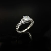 انگشتر نقره زنانه جواهری سولیتر 110071