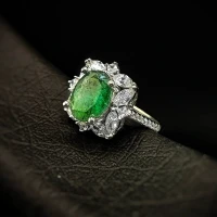 انگشتر نقره زنانه جواهری با سنگ زمرد110473